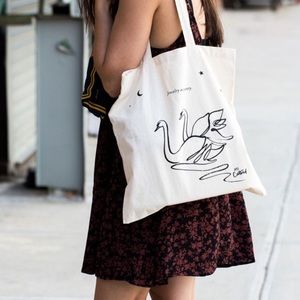 Catbird NYC Swan Canvas Tote - Chic + Urban